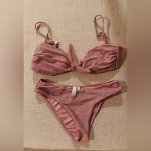 Jonathan Simkhai Dusty Rose Bikini Set